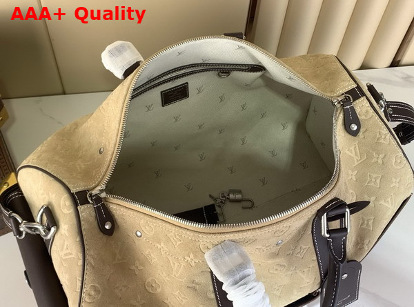 Louis Vuitton Keepall Bandouliere 50 in Tan Monogram Suede Leather Inspired by the Cult Favorite Workwear Style M26127 Replica