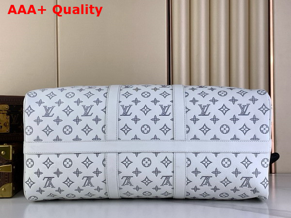 Louis Vuitton Keepall Bandouliere 50 in White Monogram Shadow Leather M24954 Replica