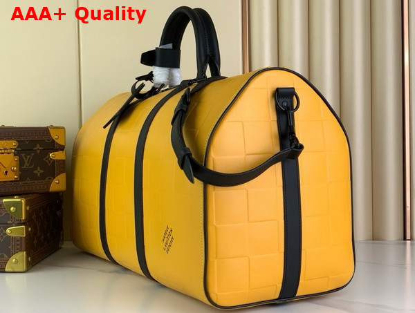 Louis Vuitton Keepall Bandouliere 50 in Yellow Damier Scuba Calfskin Leather M25019 Replica