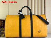 Louis Vuitton Keepall Bandouliere 50 in Yellow Damier Scuba Calfskin Leather M25019 Replica