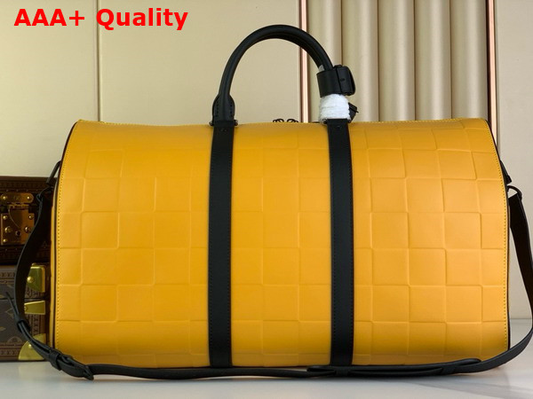 Louis Vuitton Keepall Bandouliere 50 in Yellow Damier Scuba Calfskin Leather M25019 Replica