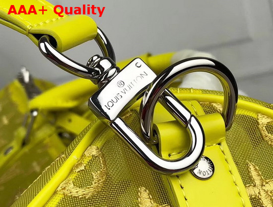 Louis Vuitton Keepall Bandouliere 50 in Yellow Mesh Embroidered with the Monogram Pattern Replica