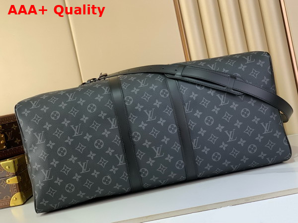 Louis Vuitton Keepall Bandouliere 55 Bag in Monogram Eclipse Coated Canvas M40605 Replica