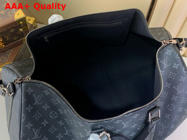 Louis Vuitton Keepall Bandouliere 55 Bag in Monogram Eclipse Coated Canvas M40605 Replica