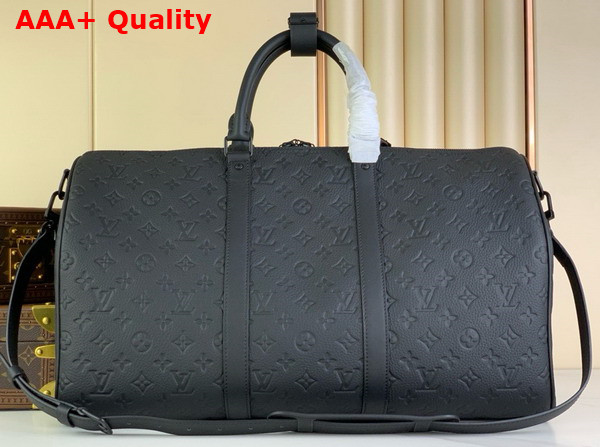 Louis Vuitton Keepall Bandouliere 55 Black Monogram Taurillon Leather Replica