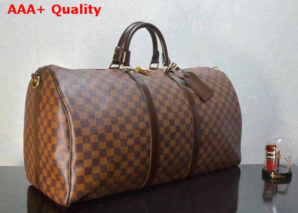 Louis Vuitton Keepall Bandouliere 55 Damier Ebene N41414 Replica