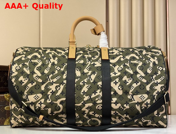 Louis Vuitton Keepall Bandouliere 55 Green Monogramouflage Replica