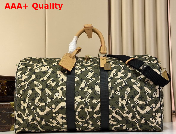 Louis Vuitton Keepall Bandouliere 55 Green Monogramouflage Replica