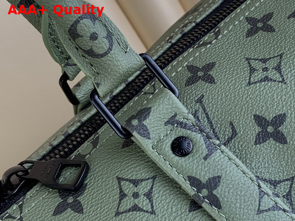 Louis Vuitton Keepall Bandouliere 55 Khaki Green and Vermillion Red Monogram Canvas M23963 Replica