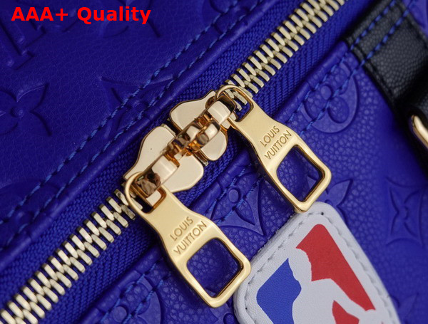 Louis Vuitton Keepall Bandouliere 55 Travel Bag Sports the Colors of The NBA Vivid Blue Taurillon Leather M21105 Replica