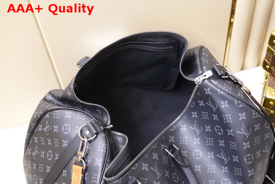 Louis Vuitton Keepall Bandouliere 55 in Monogram Eclipse Canvas Replica