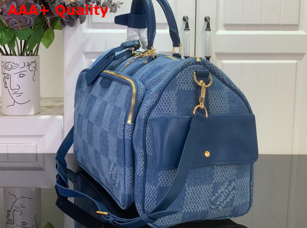 Louis Vuitton Keepall Cargo 50 Damier Denim 3D Cotton Canvas N00197 Replica