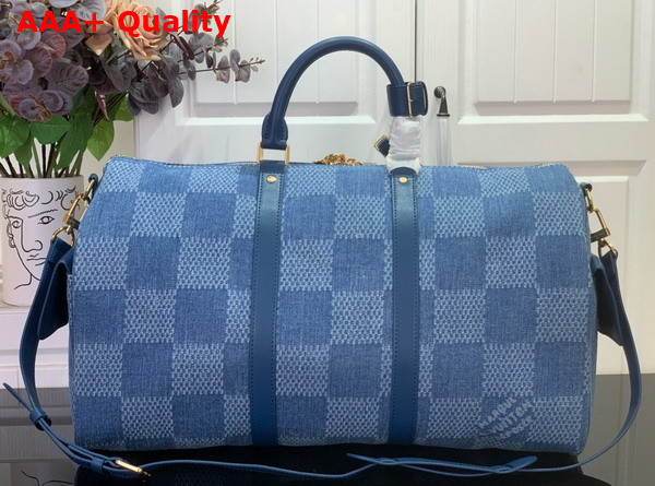 Louis Vuitton Keepall Cargo 50 Damier Denim 3D Cotton Canvas N00197 Replica