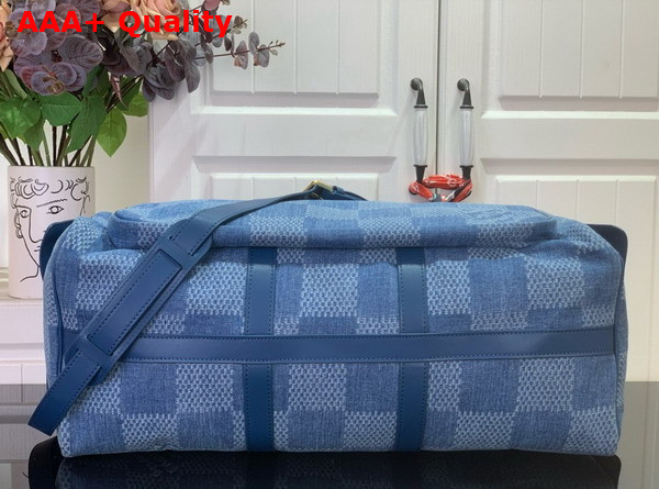 Louis Vuitton Keepall Cargo 50 Damier Denim 3D Cotton Canvas N00197 Replica