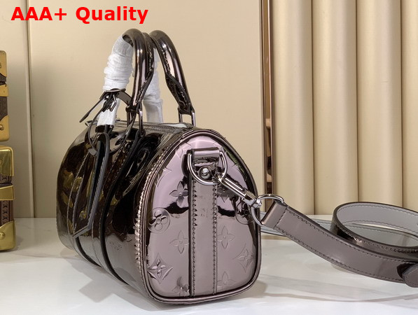 Louis Vuitton Keepall Nandouliere 25 Gunmetal Monogram Mirror Coated Canvas M26903 Replica