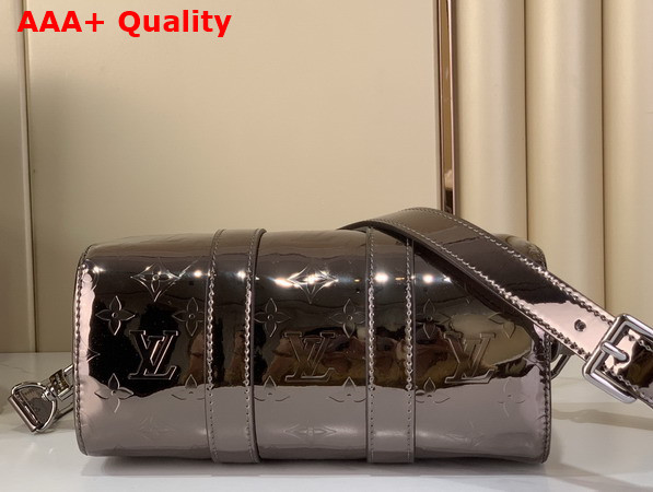 Louis Vuitton Keepall Nandouliere 25 Gunmetal Monogram Mirror Coated Canvas M26903 Replica