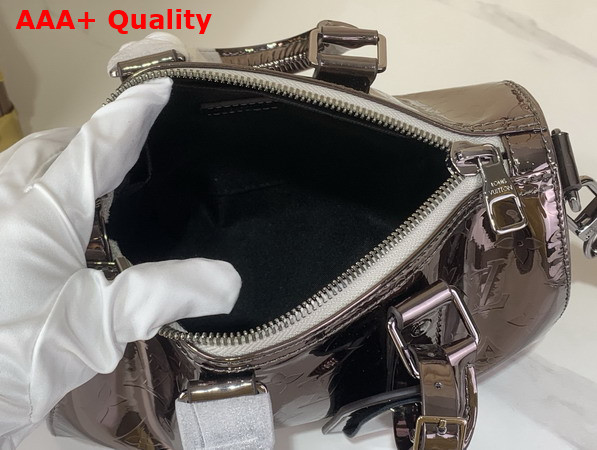 Louis Vuitton Keepall Nandouliere 25 Gunmetal Monogram Mirror Coated Canvas M26903 Replica