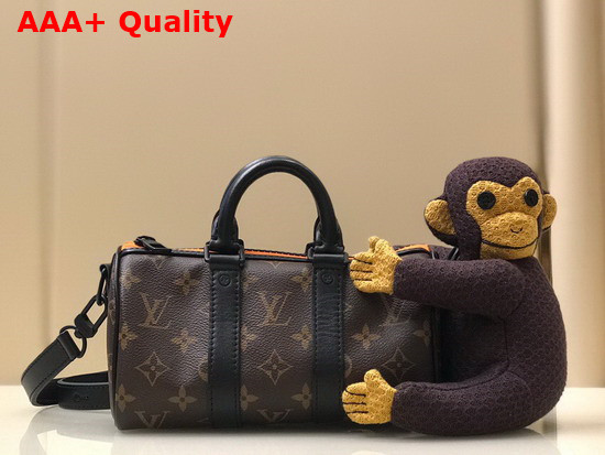 Louis Vuitton Keepall XS Bag Accessorized with a Knit Puppet M80118 Replica
