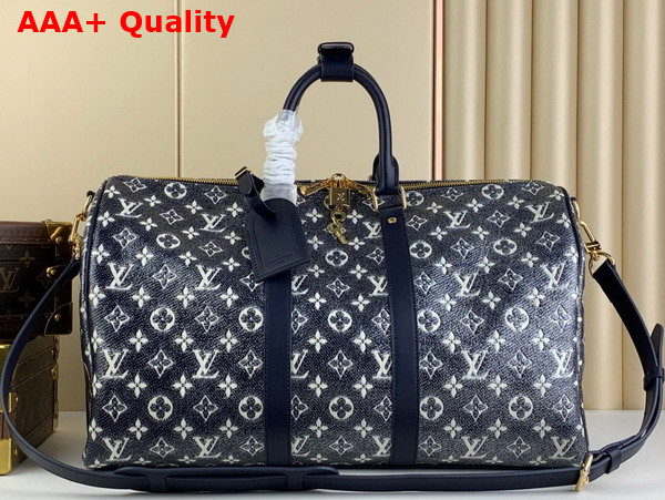 Louis Vuitton Keepall bandouliere 45 in Blue Monoglam Coated Canvas M22923 Replica