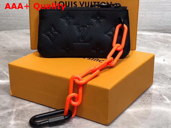 Louis Vuitton Key Pouch Absolute Black Taurillon Monogram Cowhide Leather M67452 Replica