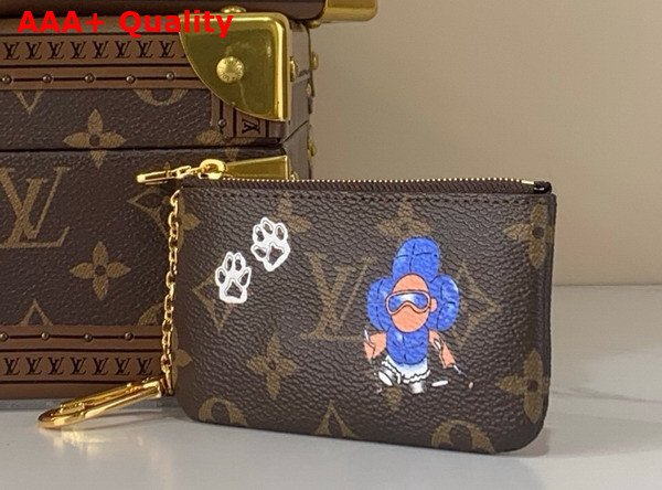 Louis Vuitton Key Pouch Monogram Blue Frost Coated Canvas M15341 Replica