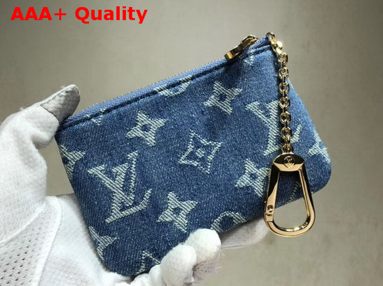 Louis Vuitton Key Pouch Monogram Denim Blue Replica