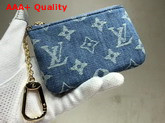 Louis Vuitton Key Pouch Monogram Denim Blue Replica
