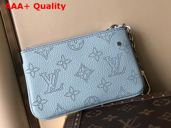 Louis Vuitton Key Pouch in Blue Mahina Leather Replica
