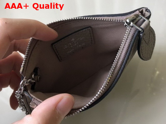 Louis Vuitton Key Pouch in Grey Mahina Leather Replica
