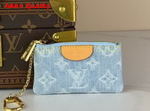 Louis Vuitton Key Pouch in Sky Blue Monogram Denim Replica
