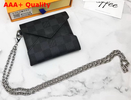 Louis Vuitton Kirigami Necklace in Damier Graphite Canvas Replica