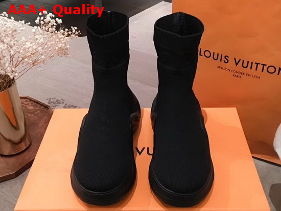 Louis Vuitton LV Archlight Sneaker Boot in Black Stretch Textile 1A52LN Replica