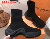 Louis Vuitton LV Archlight Sneaker Boot in Black Stretch Textile 1A52LN Replica