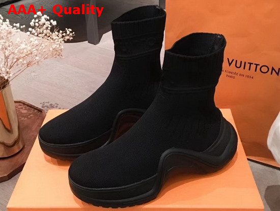 Louis Vuitton LV Archlight Sneaker Boot in Black Stretch Textile 1A52LN Replica