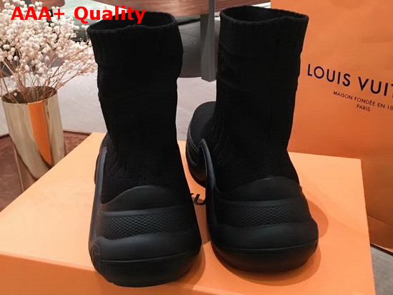 Louis Vuitton LV Archlight Sneaker Boot in Black Stretch Textile 1A52LN Replica