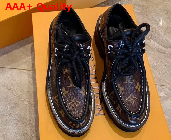 Louis Vuitton LV Beaubourg Platform Derby in Patent Monogram Canvas 1A5SS4 Replica