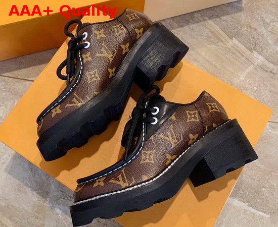 Louis Vuitton LV Beaubourg Platform Derby in Patent Monogram Canvas 1A5SS4 Replica