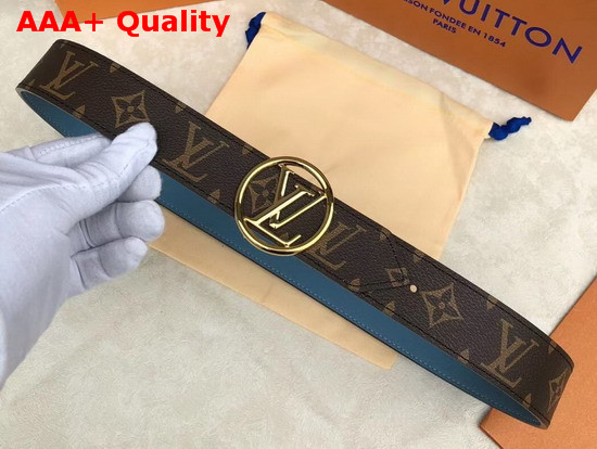 Louis Vuitton LV Circle 35mm Reversible Belt Blue M0142U Replica