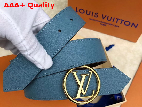 Louis Vuitton LV Circle 35mm Reversible Belt Blue M0142U Replica