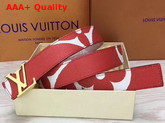 Louis Vuitton LV Iconic 30mm Reversible Belt Rouge Monogram Canvas M0150V Replica