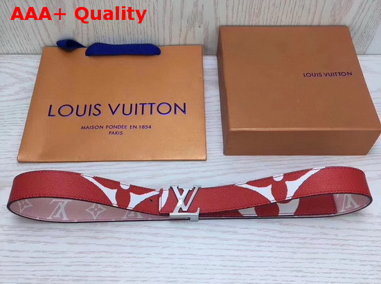 Louis Vuitton LV Iconic 30mm Reversible Belt Rouge Monogram Canvas M0150V Replica