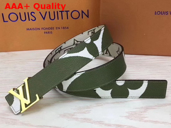 Louis Vuitton LV Iconic 30mm Reversible Belt Vert Monogram Canvas M0151V Replica