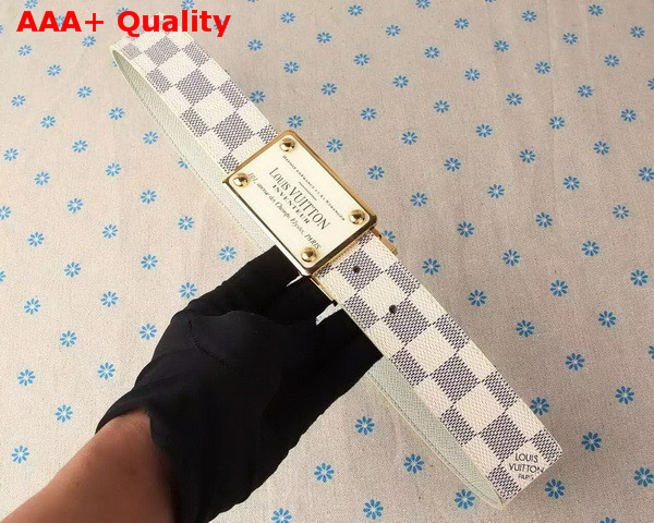 Louis Vuitton LV Inventeur 35MM Reversible Strap White Damier Azur Canvas Replica