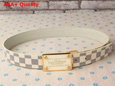 Louis Vuitton LV Inventeur 35MM Reversible Strap White Damier Azur Canvas Replica