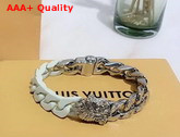 Louis Vuitton LV Sculpture Bracelet Mist Green Ceramic and Silver Hardware MP2630 Replica