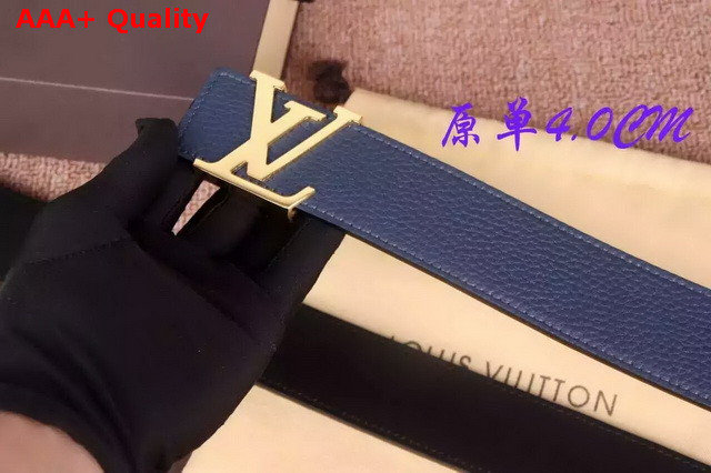 Louis Vuitton LV Signature Buckle 40mm Strap in Dark Blue Real Leather Replica