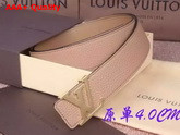 Louis Vuitton LV Signature Buckle Strap in Grey Calf Leather 40mm Replica