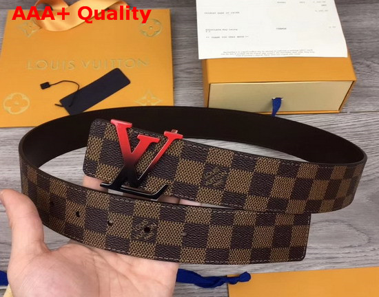 Louis Vuitton LV Sunset 40mm Reversible Belt in Damier Ebene Canvas and Brown Calf Leather Lining Replica