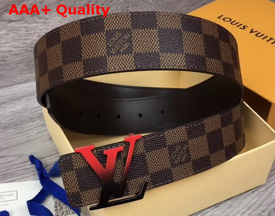 Louis Vuitton LV Sunset 40mm Reversible Belt in Damier Ebene Canvas and Brown Calf Leather Lining Replica