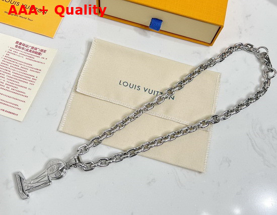 Louis Vuitton LVXNBA Necklace in Silver Color Metal Replica